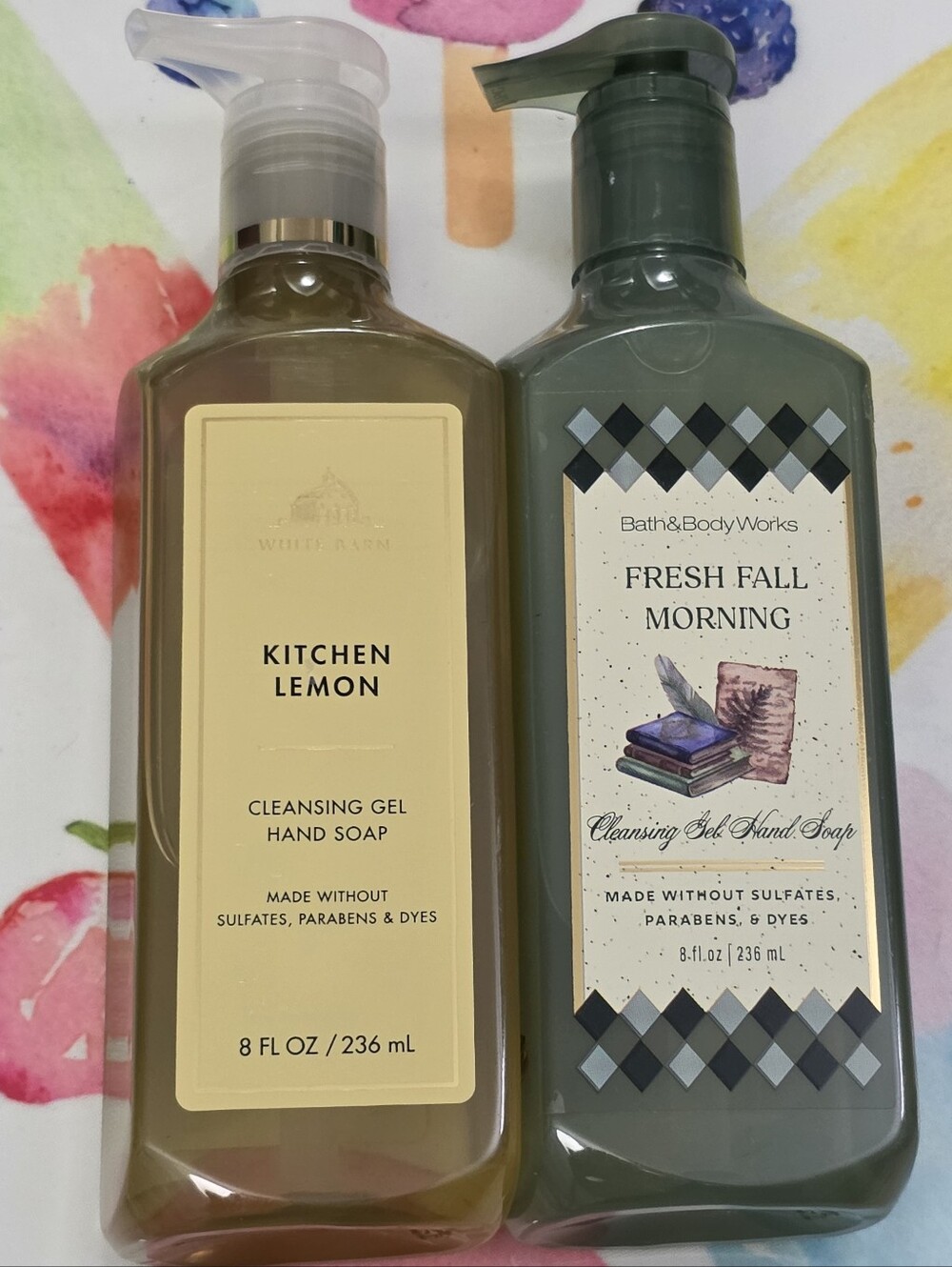 Bath & Body Works Fresh Fall Morning & Kitchen Lemon Gel Hand Soap Set NEW RARE